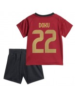 Belgie Jeremy Doku #22 Domácí dres pro děti ME 2024 Krátký Rukáv (+ trenýrky)